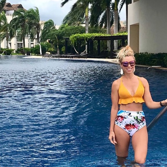 summer lemon falbala bikini set